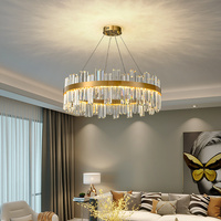 Lustre en cristal italien de luxe léger, style moderne simple crème, 2025, restaurant, célébrité d'Internet, chambre à coucher, salon, lampes