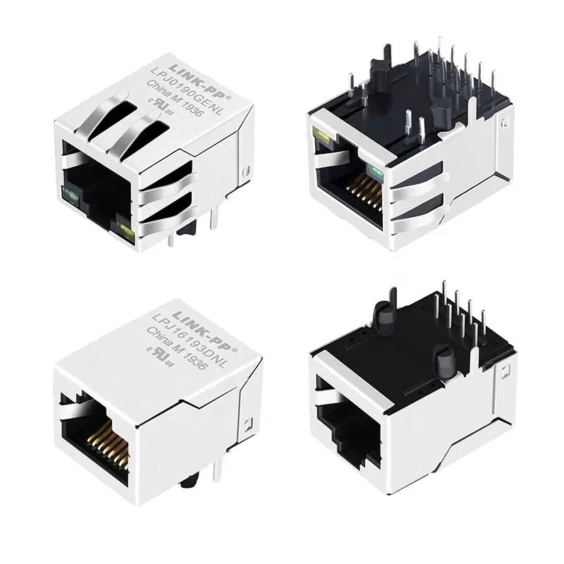 직각 차폐 Cat5e 이더넷 잭 고양이 6 Lan Rj-45 포트 Magjack Rj 45 소켓 네트워킹 Rj45 커넥터