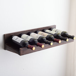 Casier à vin mural en bois massif de style européen Décoration créative de restaurant Armoire à vin pliable avec support en verre sur le <span class=keywords><strong>mur</strong></span> - Product Image 1