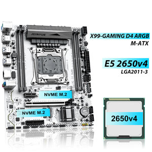 Jginyue x99m argb chơi game máy tính để bàn PC bo mạch chủ kit hỗ trợ LGA2011-3 loạt Intel Bộ vi xử lý bốn kênh SATA 128 GB - Product Image 3