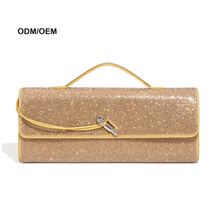 Classic Beaded Silk <b>Clutch</b> Bag with Buckle Closure <b>Gold</b> Sparkling Cosmetic Case Women Fashion Portable Evening <b>Purse</b> - Product Image 1