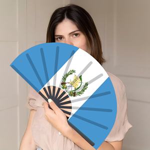 Abanicos Plegables de Bambú con la Bandera de Guatemala al por Mayor, Abanico de Mano para Carnaval, Boda, Festival, Fiesta, Agencia de Viajes - Product Image 5
