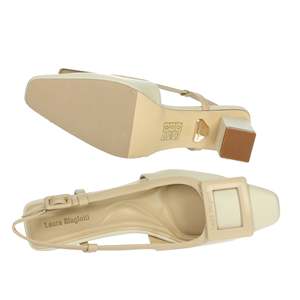 Sandali con Tacco Laura Biagiotti da Donna, Modello Slingback, Beige 8989, Punta Quadrata, Tacco Largo - Product Image 6