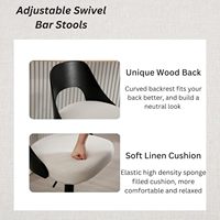 Chaise haute moderne simple confortable tabouret de bar en cuir PU noir cuisine salon réglable contreplaqué pour salle à manger utilisation hospitalière