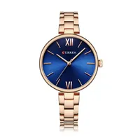Montre-bracelet à quartz pour femme CURREN 9017 en acier inoxydable, accessoire de mode et d'affaires, montre-bracelet en acier pour femme, Reloj