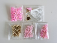 Kit de fabrication de bijoux Taifeng DIY, perles rondes en acrylique plastique lucite rose, or et blanc pour bracelet, collier, artisanat