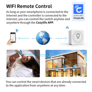 สวิตช์อัจฉริยะ Cozylife WiFi, รีโมทคอนโทรลผ่านแอพ, รองรับผู้ช่วยเสียง <span class=keywords><strong>Alexa</strong></span>, ใช้ได้กับระบบไฟฟ้าภายในบ้านทั่วโลก - Product Image 4