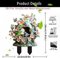 Décoration de jardin pour maisons de campagne, statue de fleur plate 2D en acrylique, sculptures de fées, ornement d'intérieur