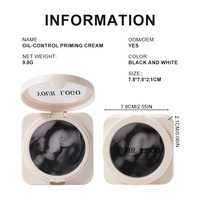En stock, Base de maquillage sans huile légère et pure à effet soft-focus, Crème de maquillage végane avec houppette, Base de maquillage contrôle du sébum, Étiquette personnalisable