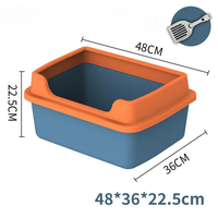 Bac à litière pour chat pliable semi-fermé en plastique portable, grande capacité, bac à litière pour chat d'extérieur adapté aux animaux de compagnie de grande taille