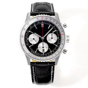 Montre chronographe de luxe pour hommes, lunette en céramique, cristal saphir, bracelet en acier inoxydable, montre-bracelet d'affaires - Product Image 4