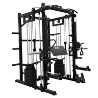 Machine Smith multifonctionnelle de qualité supérieure pour salle de sport commerciale, avec rack de squat et crossover de câbles, design élégant