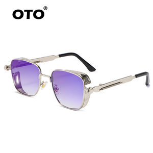 OTO-gafas de sol de metal para hombre, lentes rectangulares de vapor punk con steampunk, 2022 - Product Image 2