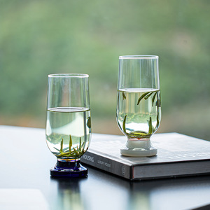 Tasse à thé vert de style chinois en verre borosilicate haute résistance, tasse individuelle pour le thé de l'après-midi - Product Image 1