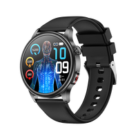 Reloj Inteligente E300 Negro con Pantalla AMOLED Redonda de 1.43 Pulgadas, ECG, PPG, Monitor de Sueño, Frecuencia Cardíaca, Temperatura y Dispositivo Vestible