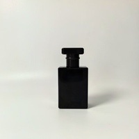 Flacon en verre vide carré noir de 100 ml, sérigraphié, prêt pour parfum, vaporisateur de parfum, brumisateur fin, diffuseur à bâtonnets
