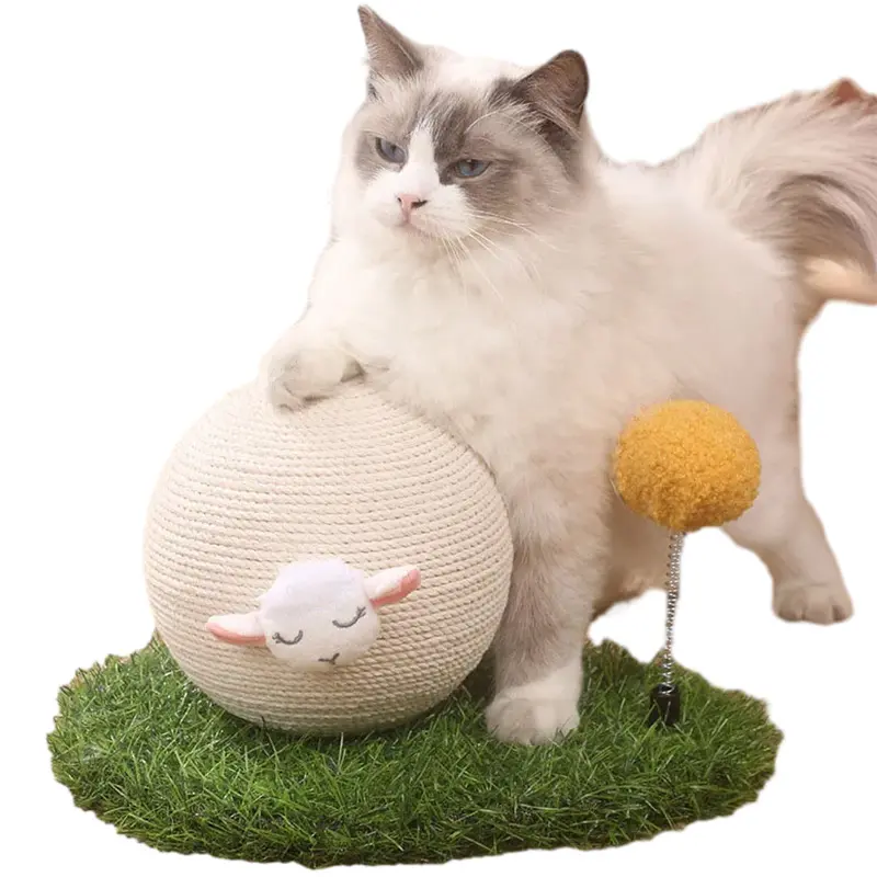 Grattoir d'arbre de chat pour animaux de compagnie pattes de chaton jouet de préhension corde de Sisal de coton Durable forme mignonne intéressante boule de chats jouets à gratter