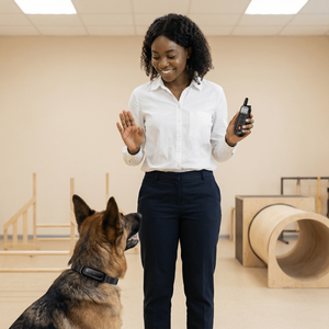 रिमोट 3 मोड ध्वनि कंपन के साथ ओम कुत्ते प्रशिक्षण कॉलर ध्वनि कंपन झटका दोहरी कुत्ते नियंत्रण 2 रिसीवर 1 ट्रांसमीटर दूरस्थ प्रशिक्षण - Product Image 6