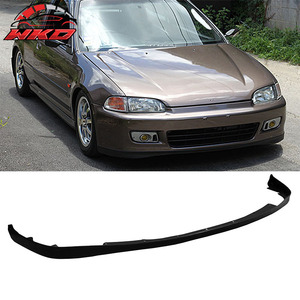 เหมาะสำหรับ Honda Civic Coupe ปี 1992-1995 สไตล์ SIR ชิ้นส่วนกันชนหน้าสีดำด้าน - Product Image 1