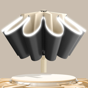 Sunday 24 xương hoàn toàn tự động cổ điển ba lần gấp ngược ô của phụ nữ nắng mưa kép sử dụng gấp nam chống gió - Product Image 6