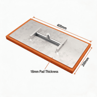 Prix de gros : Truelle de plâtrage 400x200mm avec coussinet en mousse de caoutchouc orange de 18mm