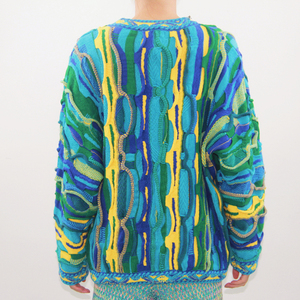 เสื้อสเวตเตอร์ถักคอกลมแขนยาวสำหรับผู้ชายเสื้อสเวตเตอร์<span class=keywords><strong>คอ</strong></span>กลมแขนยาวลายแตงโมขมใหม่แบบ2024มีสไตล์วินเทจ - Product Image 3