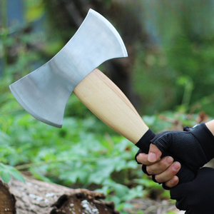 Hache Viking artisanale <span class=keywords><strong>en</strong></span> acier à haute teneur <span class=keywords><strong>en</strong></span> carbone, hache tactique de chasse à double tranchant, hache de camping <span class=keywords><strong>en</strong></span> bois pour <span class=keywords><strong>bushcraft</strong></span> - Product Image 1