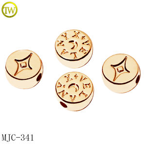 사용자 정의 에나멜 로고 구슬 금속 이름 펜던트 실버 아연 합금 가죽 팔찌 조정 가능한 느슨한 슬라이더 구슬 보석 메이커의 도구 - Product Image 6