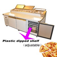 Réfrigérateur de préparation de pizza réfrigérée commerciale Affichage de refroidisseur de nourriture de table Table de refroidissement Bar à salade