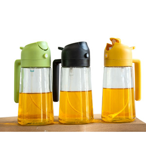 Pulvérisateur d'huile pour la cuisson Distributeur de pulvérisation d'huile 2 en 1 Bouteille en verre Matériau de qualité alimentaire pour la cuisine Vinaigrette <span class=keywords><strong>Friteuse</strong></span> à <span class=keywords><strong>air</strong></span> - Product Image 1