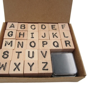 <span class=keywords><strong>Tampon</strong></span> en bois pour enfants de haute qualité, taille mini 26, timbres de l'<span class=keywords><strong>alphabet</strong></span> 26 lettres, tampons en bois pour enfants avec <span class=keywords><strong>tampon</strong></span> d'encre noir - Product Image 3