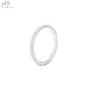 Proveedor de Hong Kong, Joyería Fina Eternity Personalizada Exclusiva al por Mayor, Anillo Apilable de Diamantes Naturales en Oro Blanco de 18K para Mujer - Product Image 1