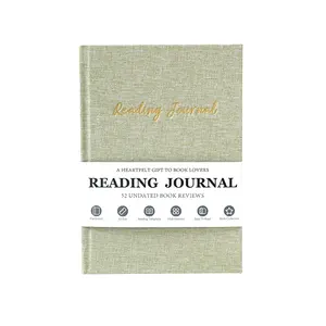 Hot sale reading journal notebook A5 pu/ fabric reading planner notebook for book