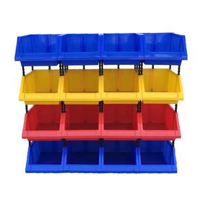 <b>Plastic</b> <b>Storage</b> <b>Bins</b> Rectangular Stackable Multi Layer For Workshop Tool Organization Blue Yellow Red Color Options - Product Image 1