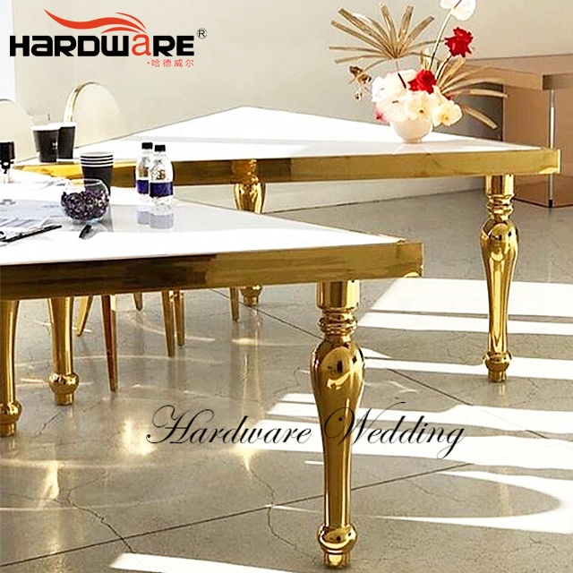 Стальная рама из мдф или зеркального стекла, обеденный Свадебный треугольный стол