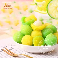 Saveur de citron vert amusant gelée de fruits pelées revêtement de sucre citron gommeux en vrac bonbons super aigres collations en gros