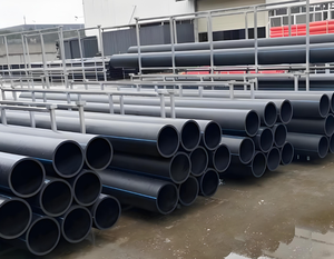 Toptan Qianxin 16-315mm büyük çaplı korozyona dayanıklı HDPE PE 100 SDR17 sulama tüpleri siyah mavi şerit ISO4427 - Product Image 6