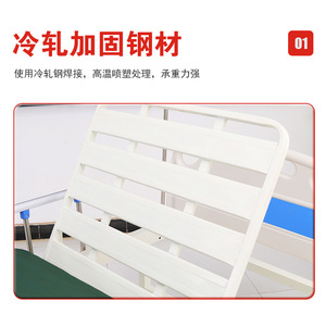 Medical Nursing <b>Bed</b> Manual Single Crank Wooden Enclosed Cold Rolled Steel Framework Bedroom Use - Product Image 4
