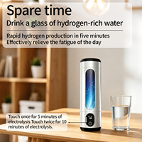 Bouilloire à eau hydrogénée 2-en-1 pour voiture, maison et extérieur, rechargeable par USB, 2000-6000ppb, 250ml