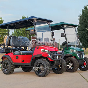 Buggy de Golf Todoterreno de 4 Plazas, Color Azul Cielo Brillante, Parachoques Delantero Metálico, Neumáticos de Banda Profunda, para Viajes Diarios al Aire Libre en Lagos, Villas y Ranchos - Product Image 3