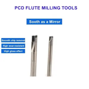 Pcd Milling Cutter Diamond End Mill Milling Cutter PCD Straight Flute Milling Tool For Granite Carbon Fiber Aluminum