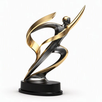 Collection de Plaques de Trophées Modernes Direct Usine – Or, Noir, Métal, Étoile Abstraite, Flamme, Disque, Course – Impression UV Durable pour le Sport