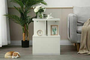 <span class=keywords><strong>La</strong></span> maison moderne haute brillance blanc gris noir <span class=keywords><strong>Table</strong></span> d'angle <span class=keywords><strong>Table</strong></span> d'appoint Mesa De Centro Salontafel avec LED - Product Image 3