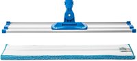Serpillère plate en microfibre professionnelle de 18 pouces pour le nettoyage des sols à domicile et en entreprise, avec cadre en aluminium et manche réglable