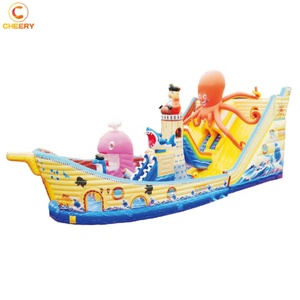 Chine usine prix Kiddie aire <span class=keywords><strong>de</strong></span> <span class=keywords><strong>jeux</strong></span> <span class=keywords><strong>jeux</strong></span> poulpe château <span class=keywords><strong>pirate</strong></span> <span class=keywords><strong>bateau</strong></span> gonflable videur avec toboggan - Product Image 1