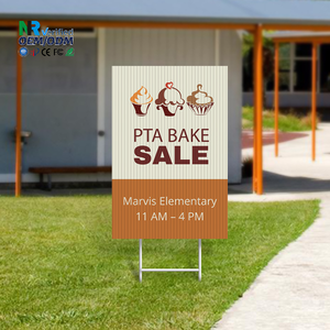 Panneau en plastique ondulé avec piquets métalliques pour anniversaires, ventes immobilières, ventes de garage, locations, et décorations de signalisation - Product Image 1