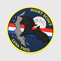 Écussons personnalisés en PVC pour vêtements, emblème en caoutchouc chauve-souris et lune tricolore française pour vêtements d'extérieur et accessoires de voyage AWELLS