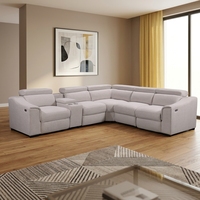 Sofá Reclinable Eléctrico Moderno, Diseño Seccional, Relleno de Esponja, Tela, USB, LED, Patas de Metal - Sofá Cama Combinado de Alta Calidad
