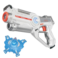 Ensemble de pistolets laser de tir de combat pour enfants, jouet de tir au laser avec gilet de combat