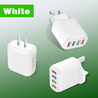 Adaptateur mural de charge rapide pour téléphone portable, vertical, 3A, 4 ports USB 3.1, 30W, 5V/3A, QC3.0, EU/US/UK
